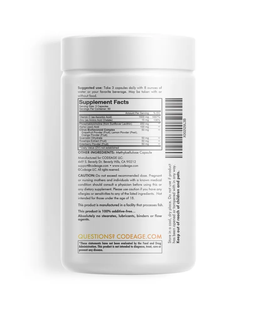 Codeage Liposomal Vitamin C, Citrus Bioflavonoids, Elderberry Powder