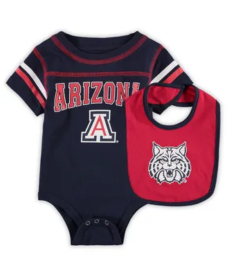 Newborn and Infant Boys Girls Colosseum Navy Arizona Wildcats Chocolate Bodysuit Bib Set