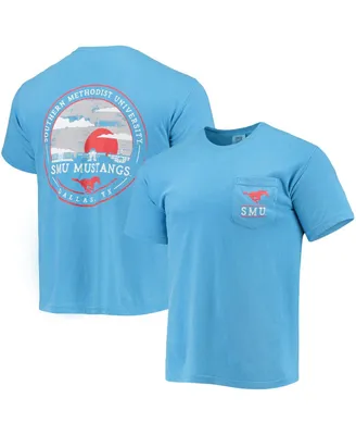 Men's Light Blue Smu Mustangs Circle Campus Scene T-shirt