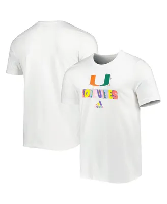 Men's adidas White Miami Hurricanes Pride Fresh T-shirt