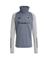 Men's adidas Gray New England Revolution Warm Raglan Cold.rdy Top