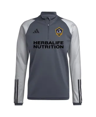 Men's adidas Gray La Galaxy 2023 On-Field Aeroready Quarter-Zip Training Top