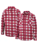 Men's Colosseum Red, White Fresno State Bulldogs Ellis Plaid Full-Snap Shirt Jacket