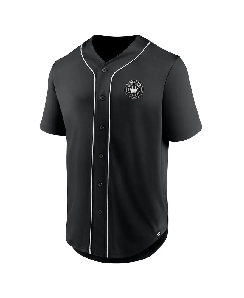 Men's Fanatics Black Charlotte Fc Third Period Fashion Baseball Button-Up Jersey