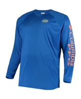 Men's Columbia Royal Florida Gators Big and Tall Terminal Tackle Long Sleeve Omni-Shade T-shirt