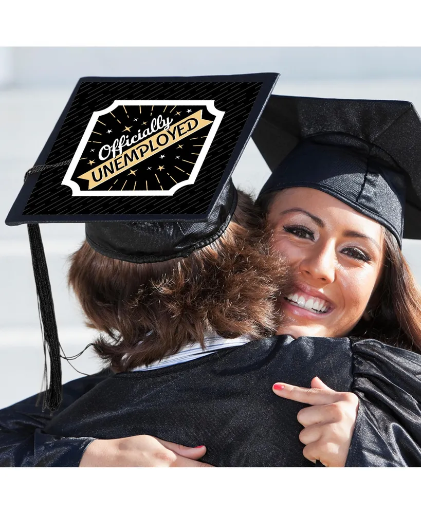 Officially Unemployed Graduation Cap Decorations Kit Grad Cap Cover