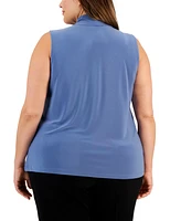 Kasper Plus Size Knot Sleeveless Top