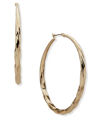 Dkny Medium Twist Style Hoop Earrings, 1.98"