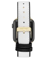 Nine West Women's Saffiano Textured Faux Leather Band designed for Apple Watch 42mm (Series 10) & 38/40/41mm