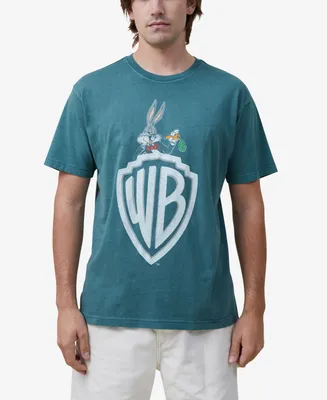 Cotton On Men's Premium Loose Fit Movie and Tv Short Sleeve T-shirt - Evergreen, Warner Bros