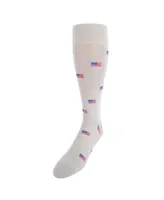 Trafalgar Men's Old Glory American Flag Mercerized Cotton Mid-Calf Socks