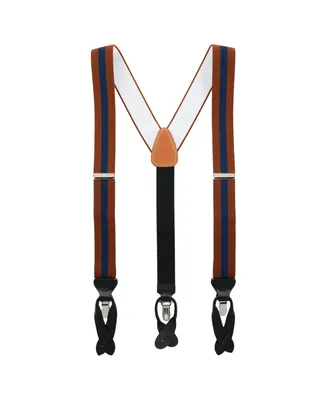 Trafalgar Men's Oliver Stripe 35mm Convertible Suspenders