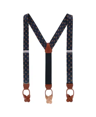 Trafalgar Men's Japanese Tiger Silk Button End Suspenders