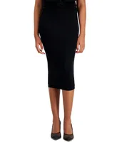 Bar Iii Petite Jersey-Knit Fitted Midi Skirt, Created for Macy's