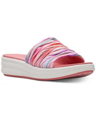 Clarks Women's Drift Petal Lilac Slip-On Platform Slide Sandals