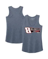 Women's Richard Childress Racing Team Collection Heather Navy Kyle Busch Racerback Tank Top