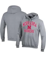 Men's Champion Heather Gray Nebraska Huskers High Motor Pullover Hoodie