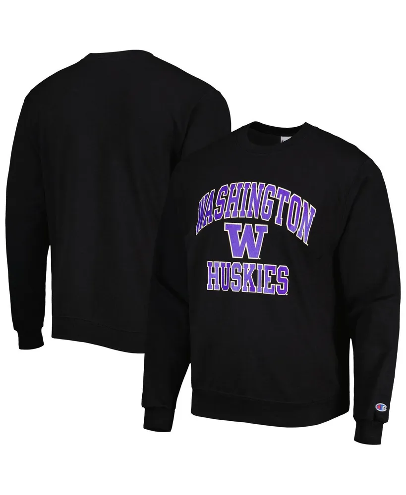 Men's Champion Black Washington Huskies High Motor Pullover Sweatshirt