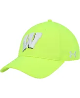 Men's Under Armour Neon Green Wisconsin Badgers Signal Caller Performance Adjustable Hat