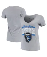 Women's Mitchell & Ness Gray San Jose Earthquakes Mvp Bar Graphic T-shirt