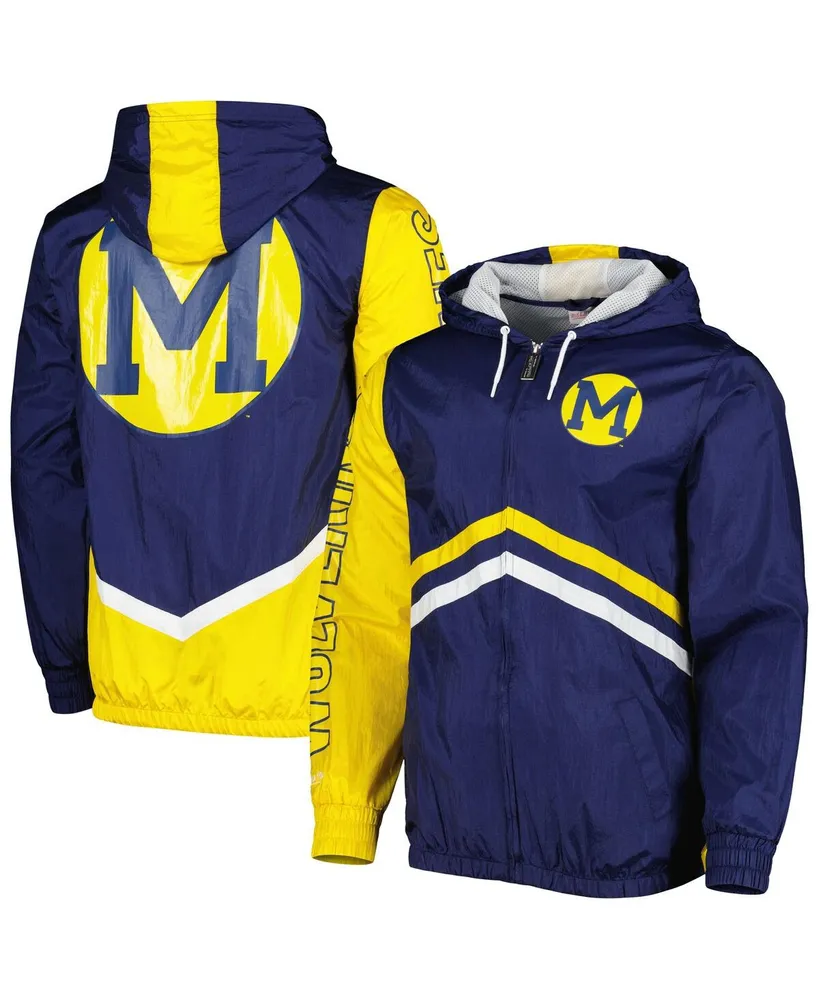 Men's Mitchell & Ness Navy Michigan Wolverines Undeniable Full-Zip Windbreaker Jacket