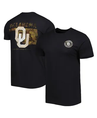 Men's Black Oklahoma Sooners Camo Flag 2-Hit T-shirt