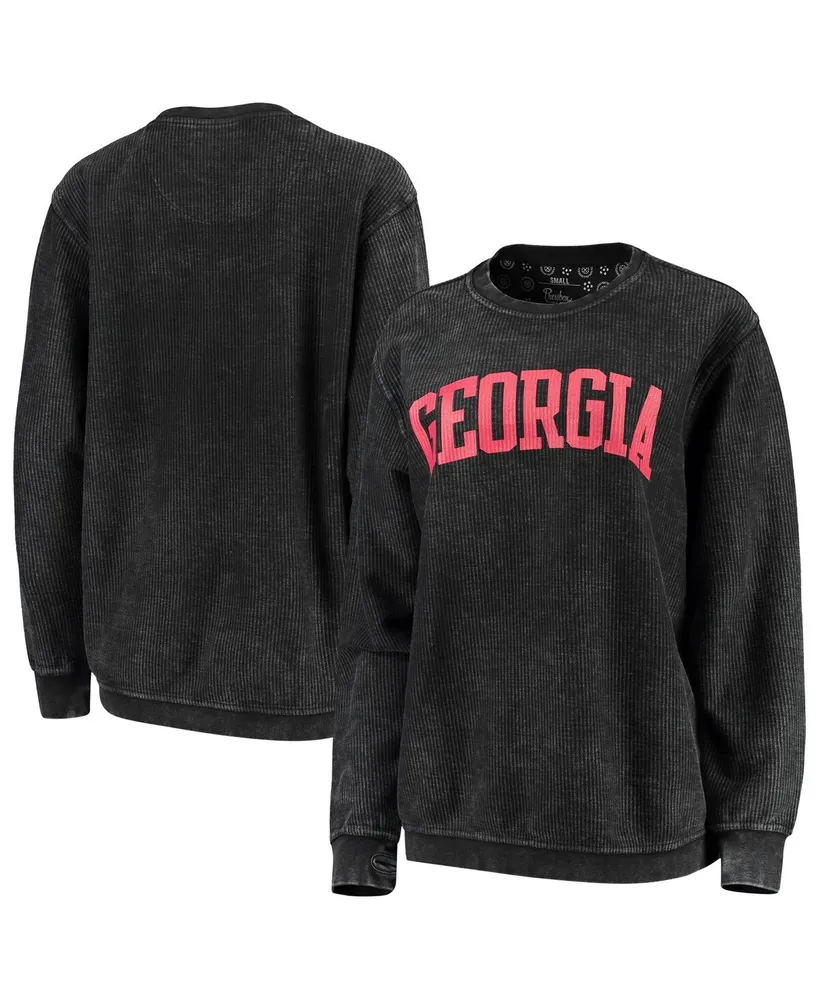Women's Pressbox Red Georgia Bulldogs Comfy Cord Vintage Wash Basic Arch  Pullover Sweatshirt
