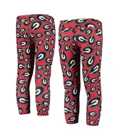 Big Girls ZooZatz Red, Black Georgia Bulldogs Stacked Mascot Leggings