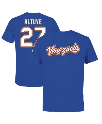 Men's Legends Jose Altuve Royal Venezuela Baseball 2023 World Classic Name and Number T-shirt