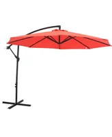 9.5-Foot Cantilever Umbrella with Air Vent, Cross Base, and Crank - and