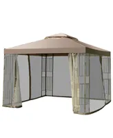 Outdoor 10'x10' Gazebo Canopy Shelter Awning Tent Patio Screw-free structure Garden