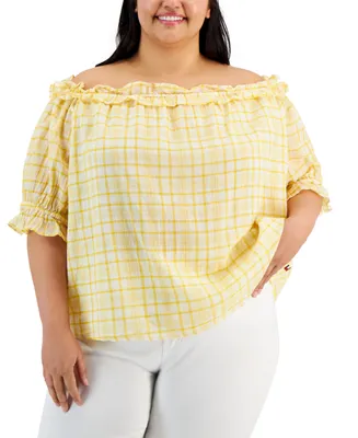 Tommy Hilfiger Plus Off-The-Shoulder Top