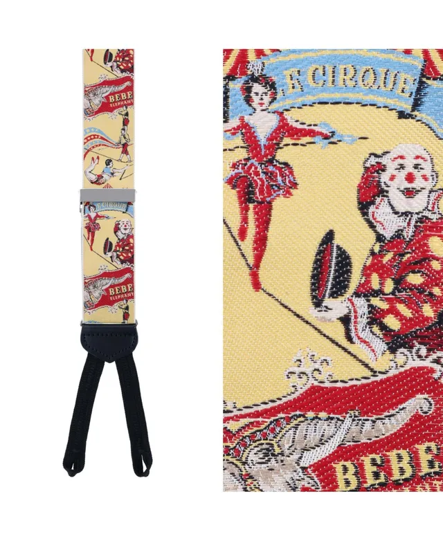 Trafalgar Men's Retro Pattern Circus Limited Run Silk Suspenders