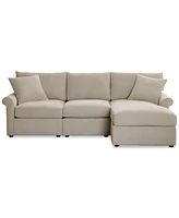 Closeout! Wrenley 99" 3-Pc. Fabric Modular Chaise Sectional Sofa, Created for Macy's
