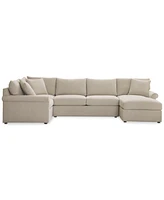 Closeout! Wrenley 138" 4-Pc. Fabric Modular Chaise Sectional Sofa, Created for Macy's