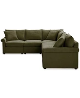 Closeout! Wrenley 137" 5-Pc. Fabric L-Shape Modular Sectional Sofa, Created for Macy's