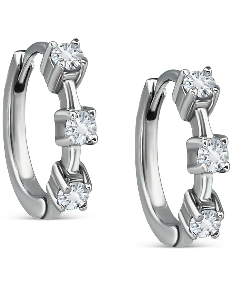 Giani Bernini Cubic Zirconia Small Huggie Hoop Earrings, 0.75", Created for Macy's