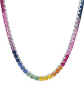 Lab-Grown Multi-Sapphire 24" Statement Necklace (48-1/3 ct. t.w.) in Sterling Silver