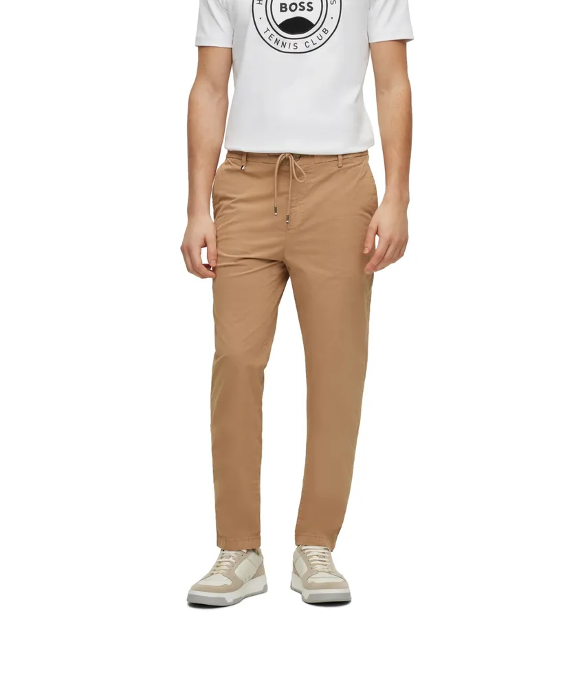 Boss by Hugo Men's Slim-Fit Paper-Touch Stretch Cotton Trousers