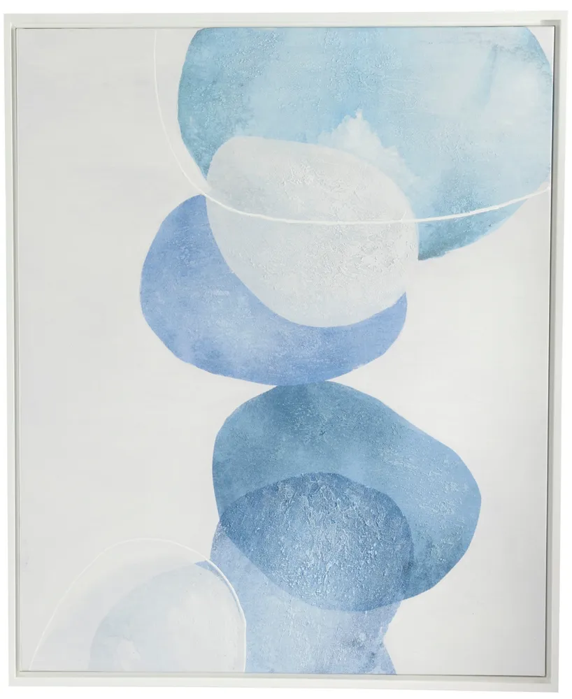 Rosemary Lane Canvas Overlapping Circle Abstract Framed Wall Art with White Frame, 37" x 1" x 37"