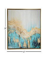 Rosemary Lane Canvas Enlarge Slice Geode Framed Wall Art with Gold-Tone Frame, 47" x 2" x 35"