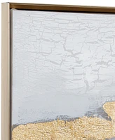Rosemary Lane Canvas Foiled and Brushstrokes Geode Framed Wall Art with Gold-Tone Frame, 59" x 2" x 20"