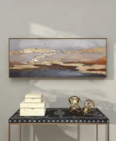 Rosemary Lane Canvas Foiled and Brushstrokes Geode Framed Wall Art with Gold-Tone Frame, 59" x 2" x 20"