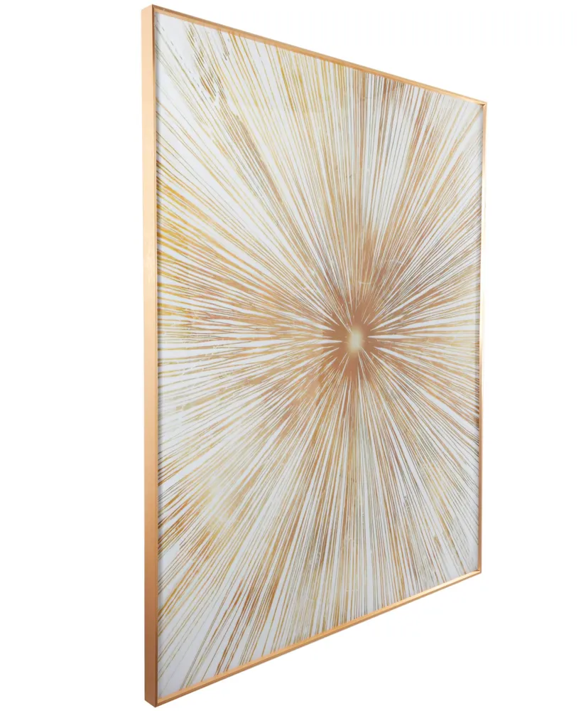 CosmoLiving by Cosmopolitan Porcelain Radial Starburst Framed Wall Art with Gold-Tone Aluminum Frame, 39.50" x 2" x 39.50"