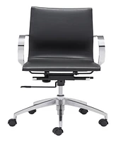 Zuo 34" Steel, Polyurethane Glider Low Back Office Chair