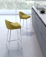 Zuo 30" each, Set of 2 Steel, Polyester Reykjavik Slender Legs Counter Chair