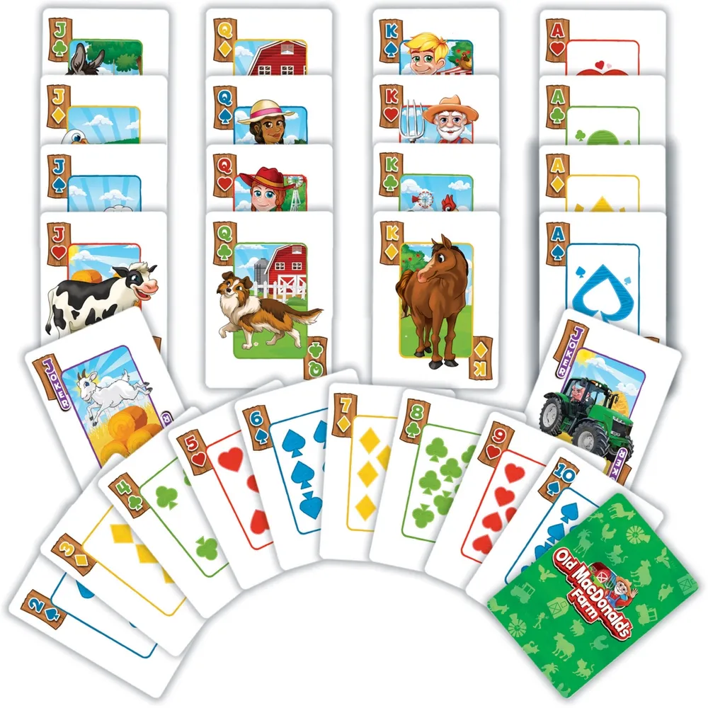 Masterpieces Old MacDonald's Farm Jumbo Playing Cards for Kids