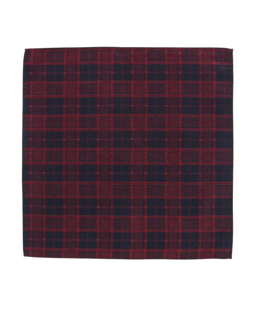 Trafalgar Men's Kincade Red Blackwatch Plaid Silk Pocket Square