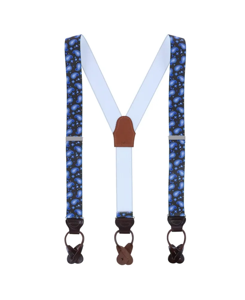 Trafalgar Men's Harold Paisley Elastic Button End Suspenders