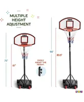 Kids Adjustable Basketball Hoop Height 5 - 7 Ft - Portable Basketball Hoop